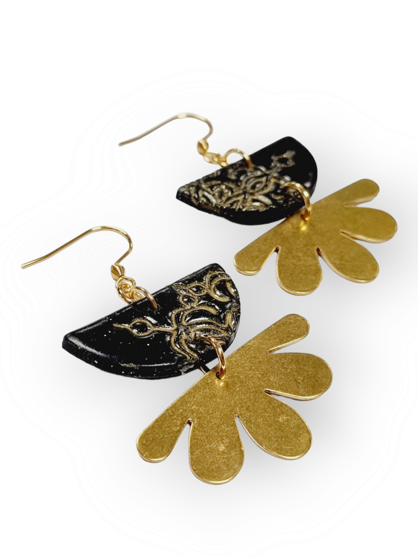 LOVANJU korvakorut Black'n'Gold Flower