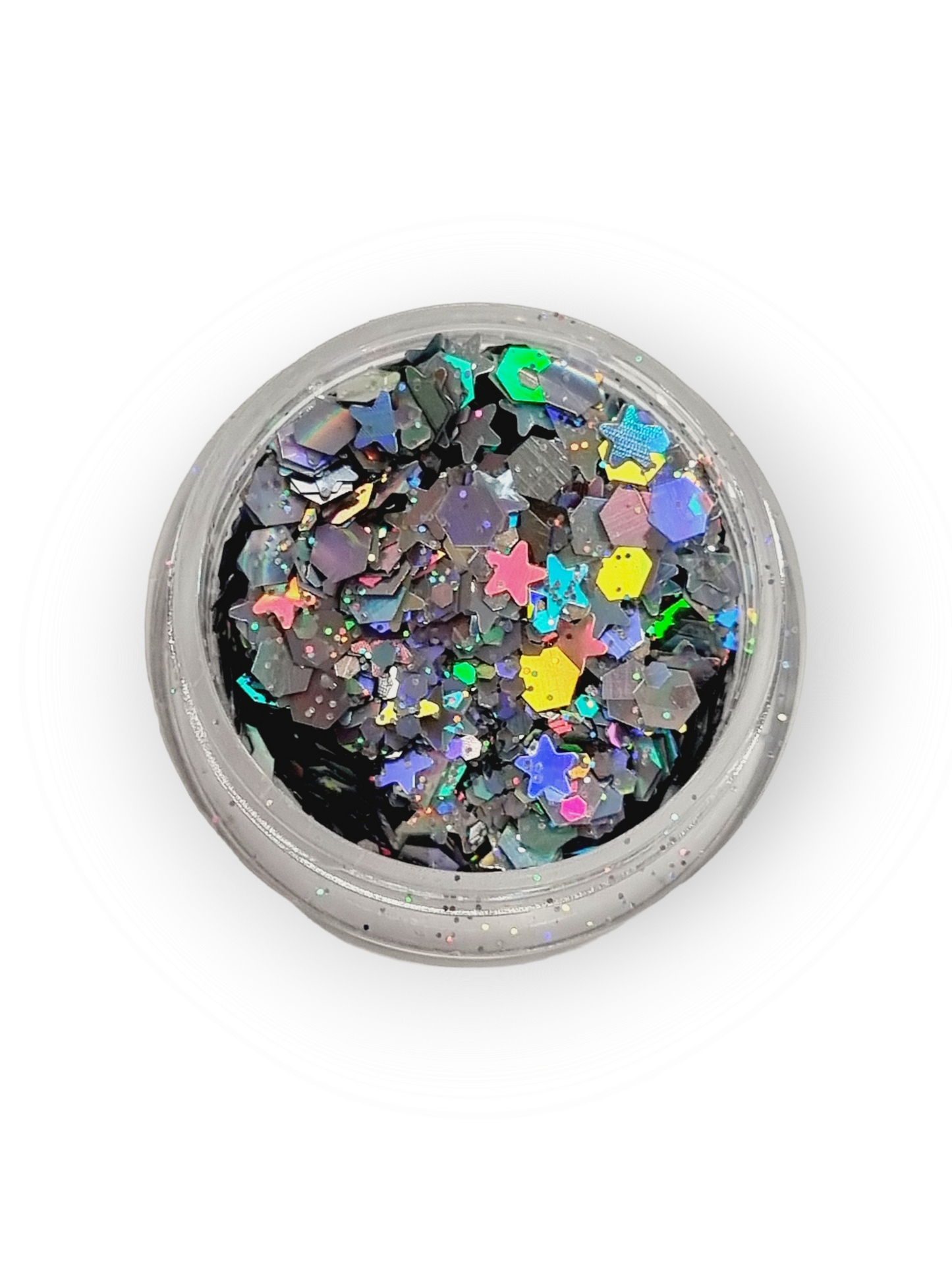 Hologrammihopeinen irtoglitter Silver Milkyway