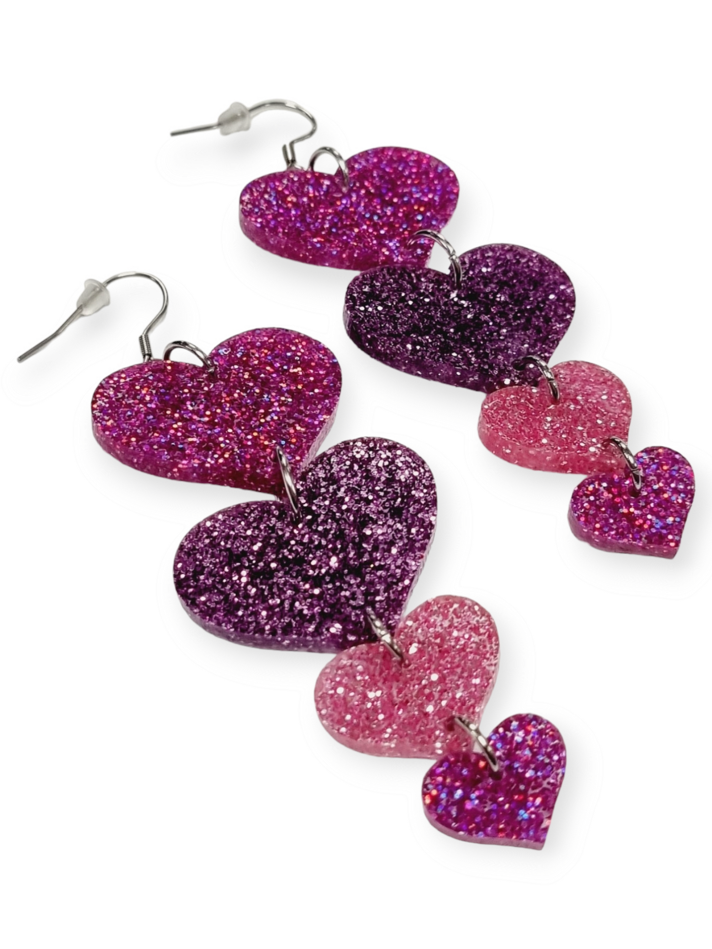 Ruffle Army korvakorut Glitter Heart Garland, pioni