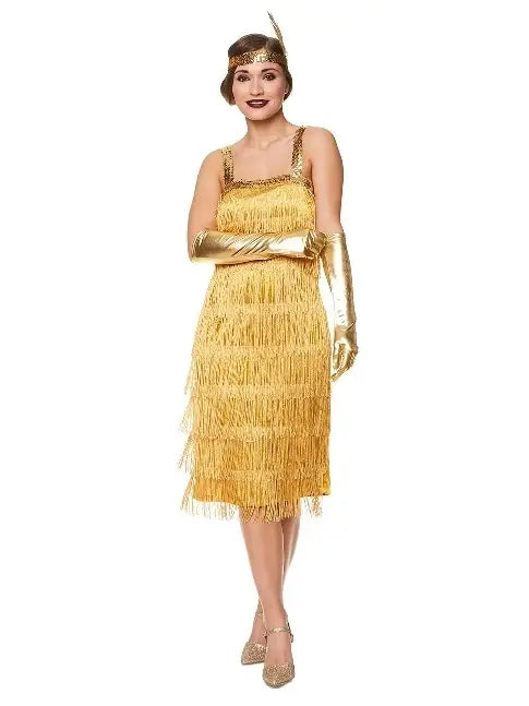 1920-luvun Flapper-asu Golden Velvet