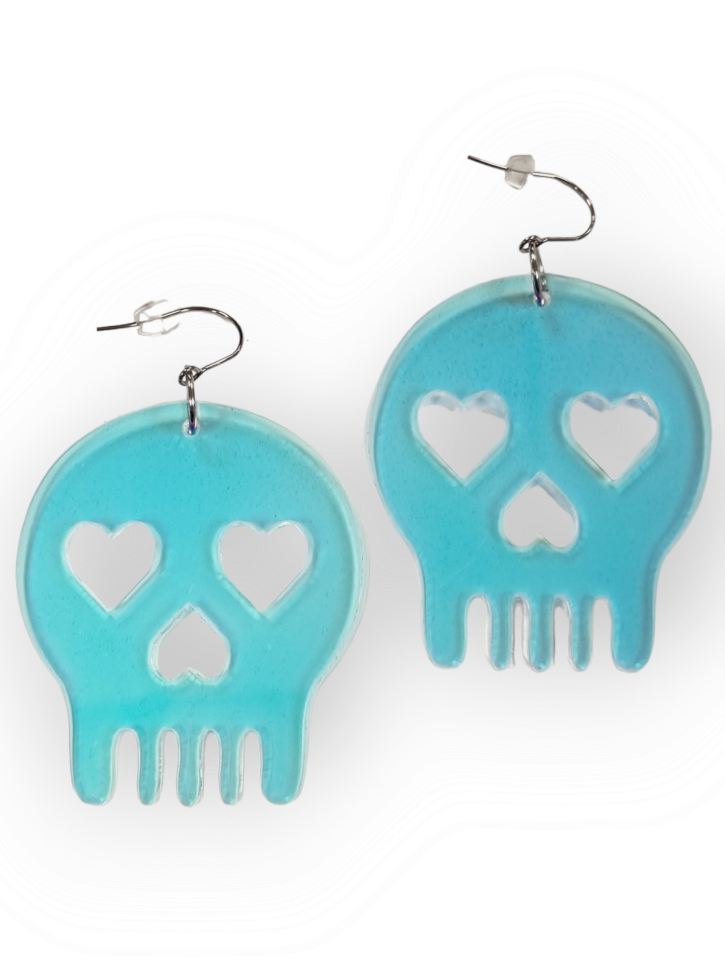 ILONE korvakorut Giant Heart Skull, hologrammi