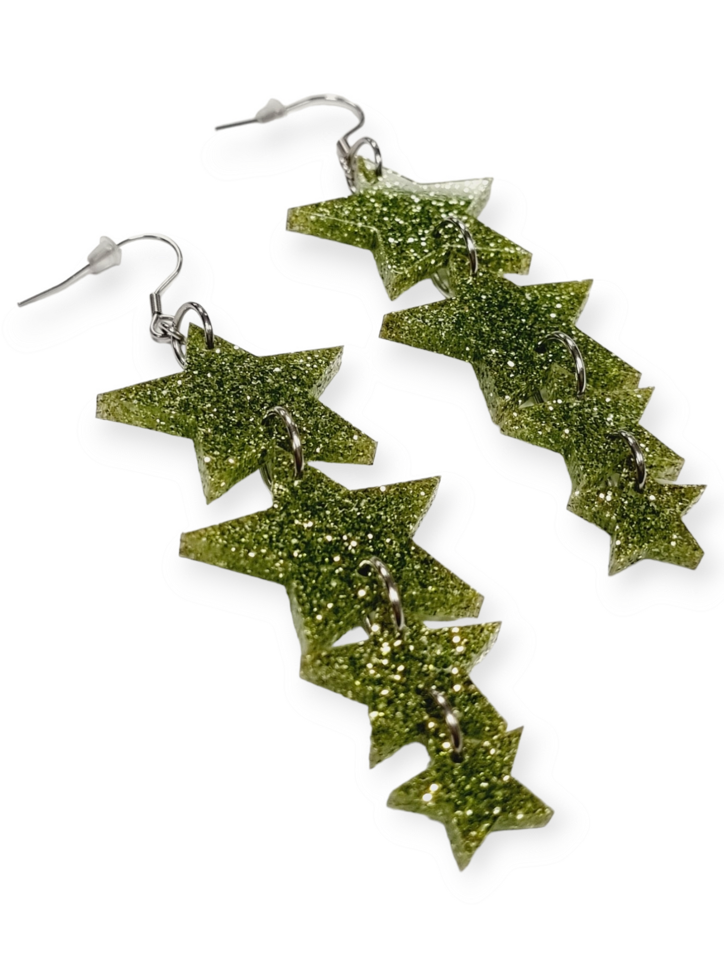 Ruffle Army korvakorut Glitter Star Garland, pixie green