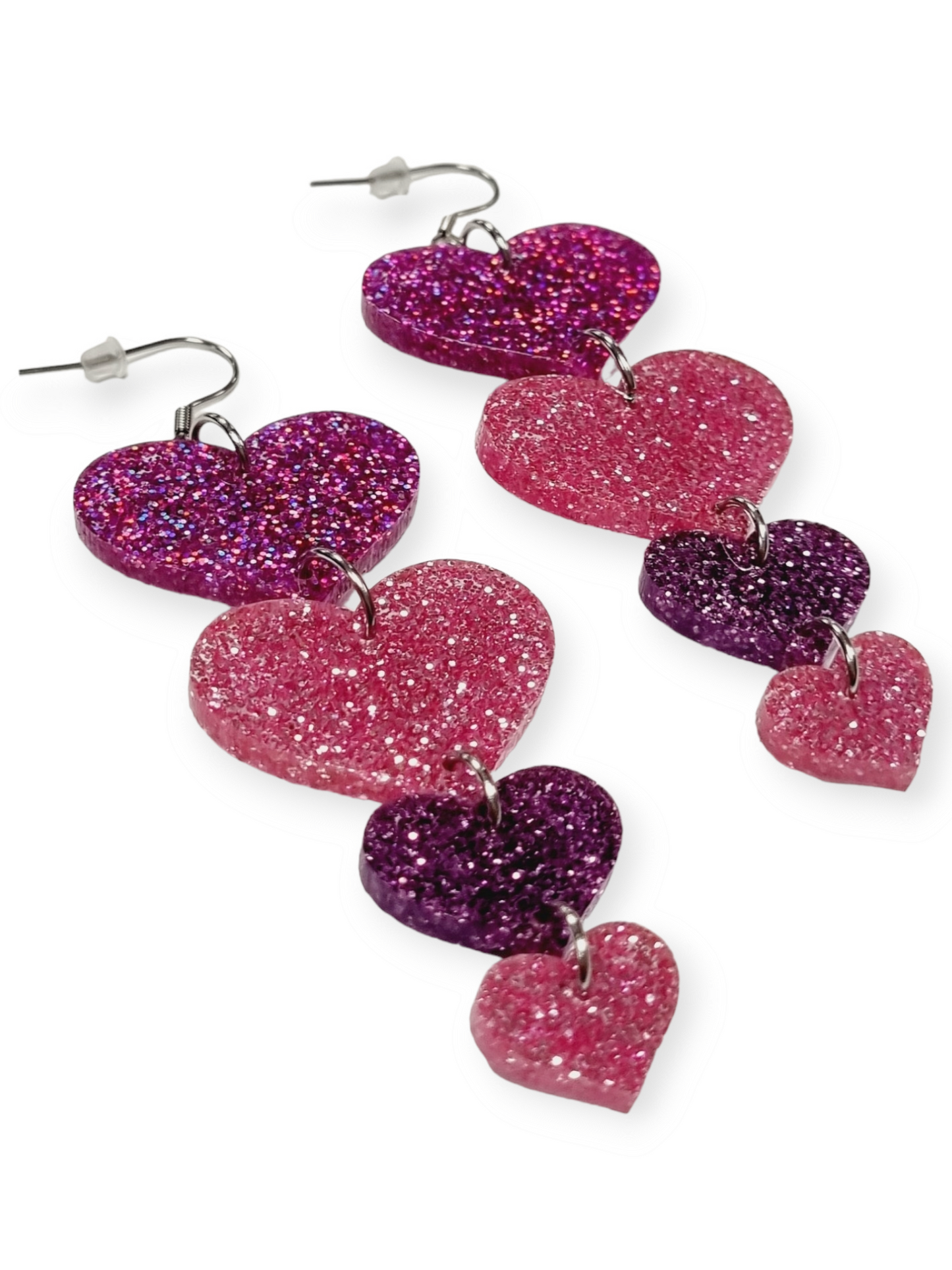 Ruffle Army korvakorut Glitter Heart Garland, ruusu