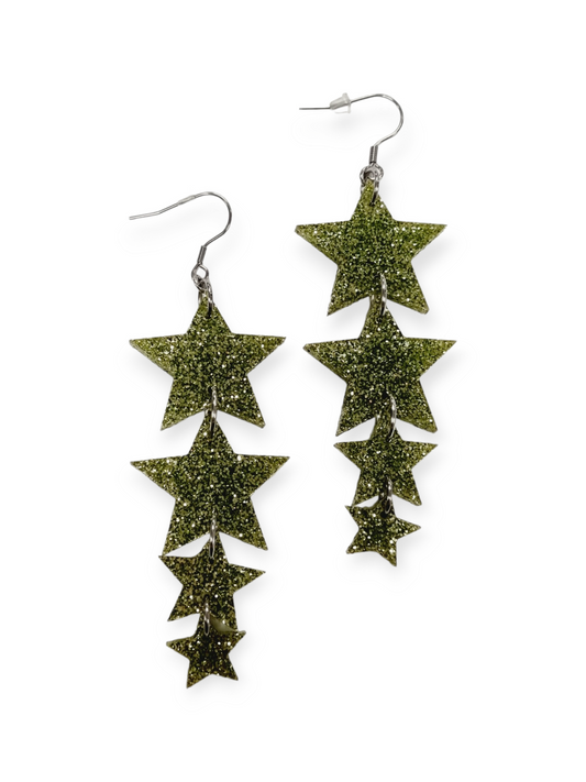 Ruffle Army korvakorut Glitter Star Garland, pixie green