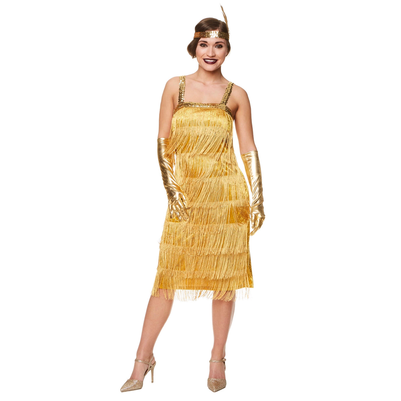 1920-luvun Flapper-asu Golden Velvet