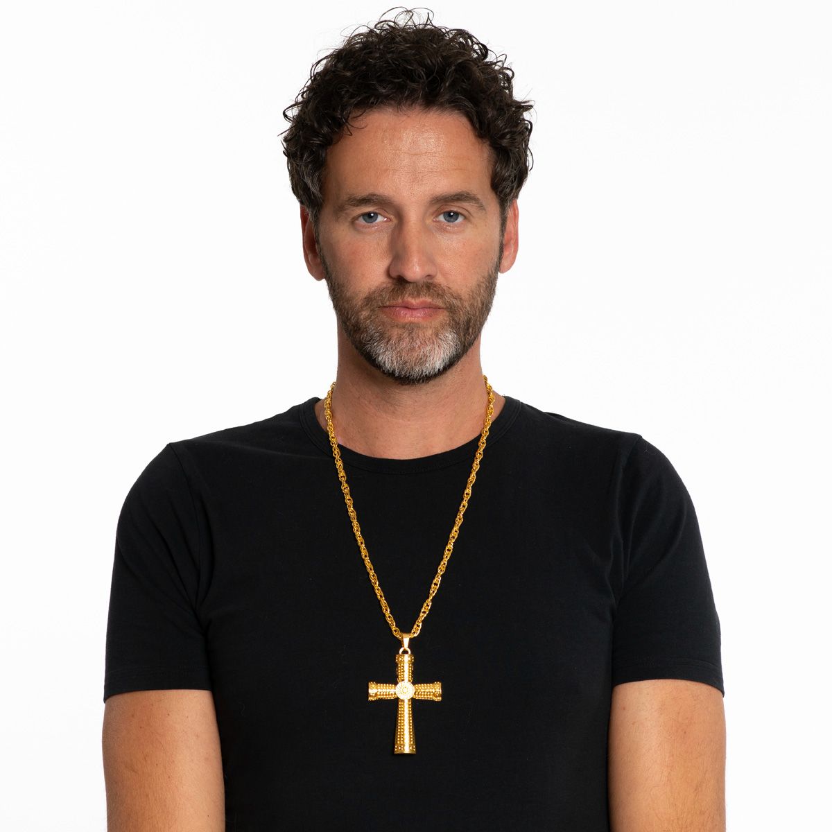 Ristin mallinen riipus ketjulla, kulta