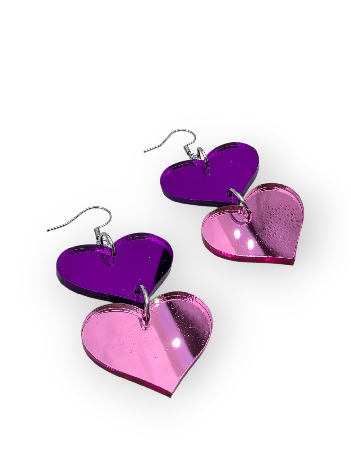 Ruffle Army korvakorut Double Heart, purple&pink