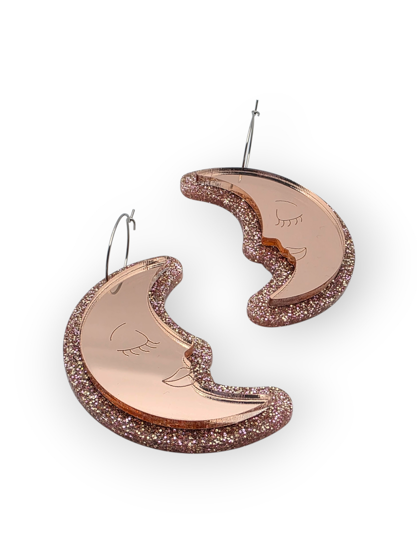 Ruffle Army korvakorut Glitter Moon, rose gold