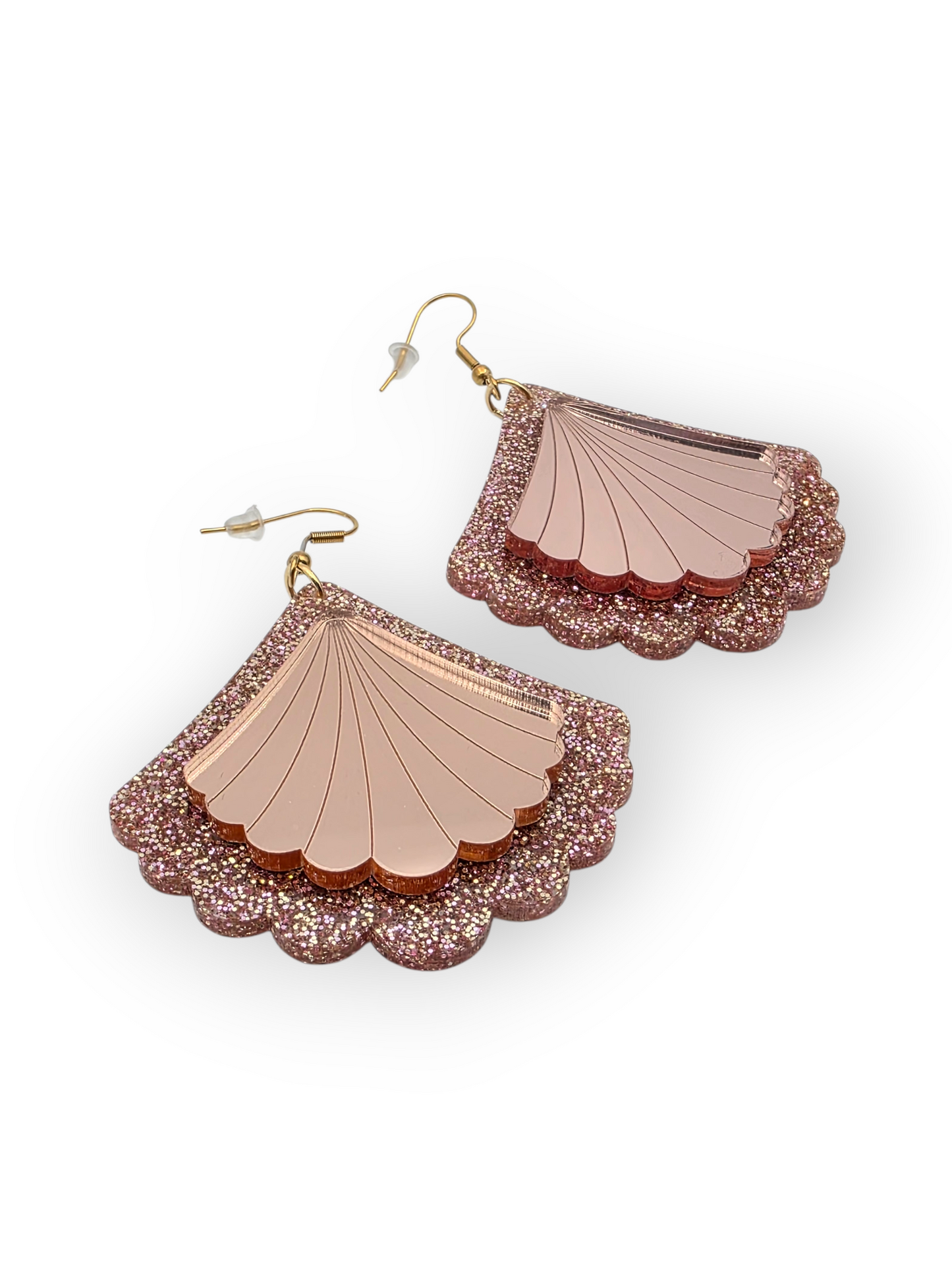 Ruffle Army korvakorut Super Shiny Seashell, rose gold