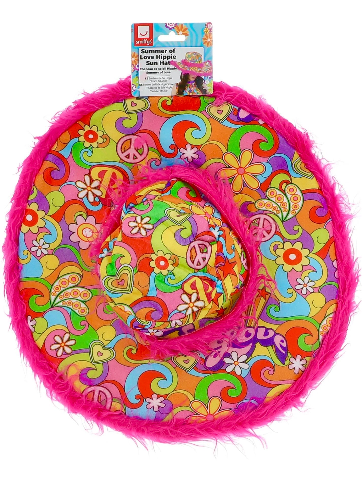 Leveälierinen hippihattu Summer Of Love (UV)
