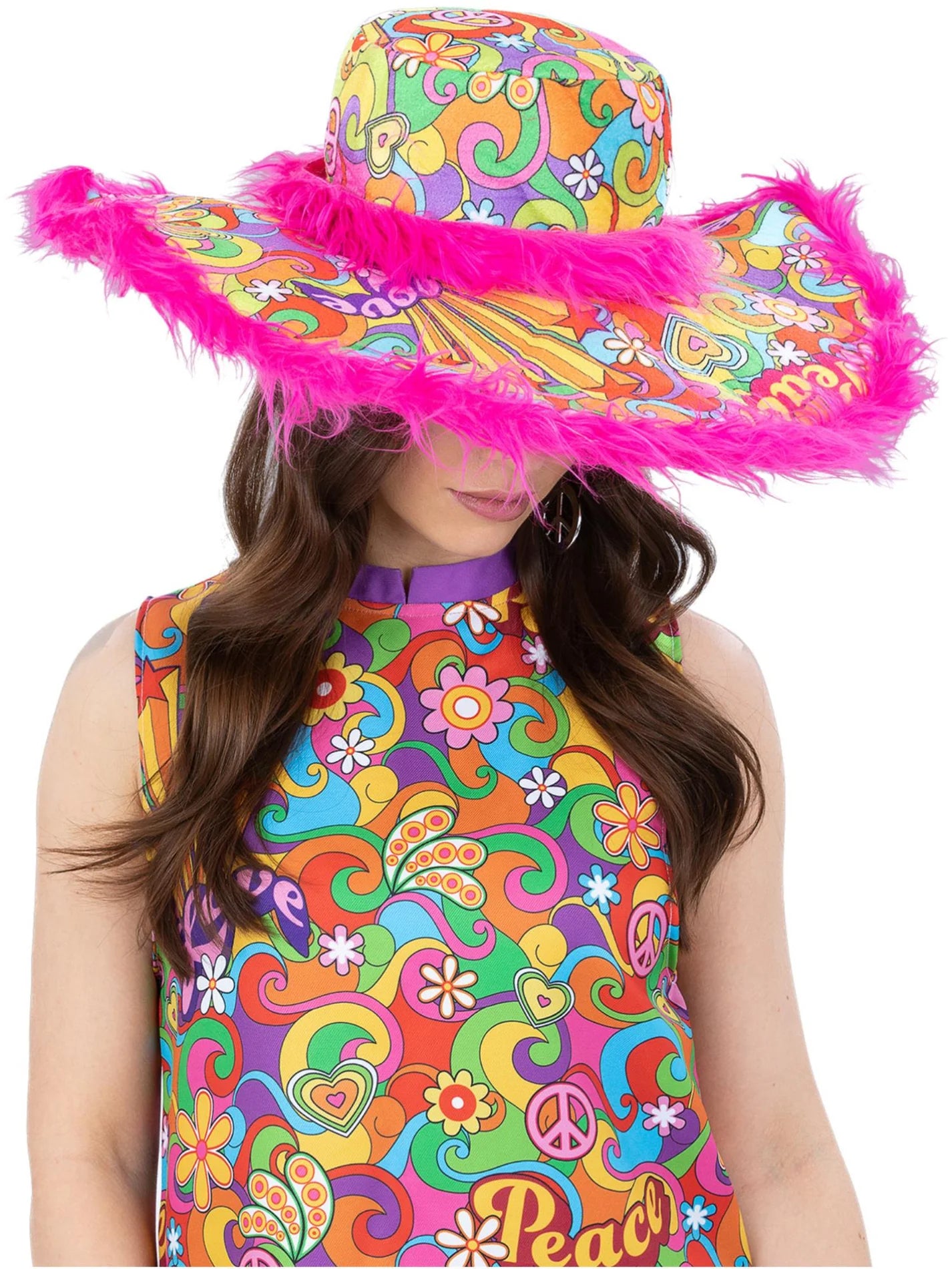 Leveälierinen hippihattu Summer Of Love (UV)
