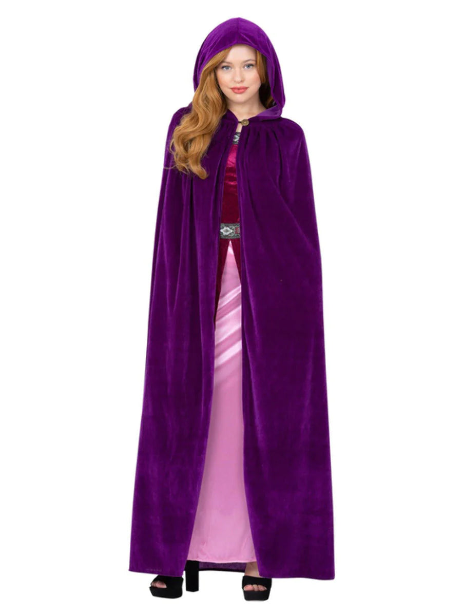 Samettinen huppuviitta Deluxe Royal Purple