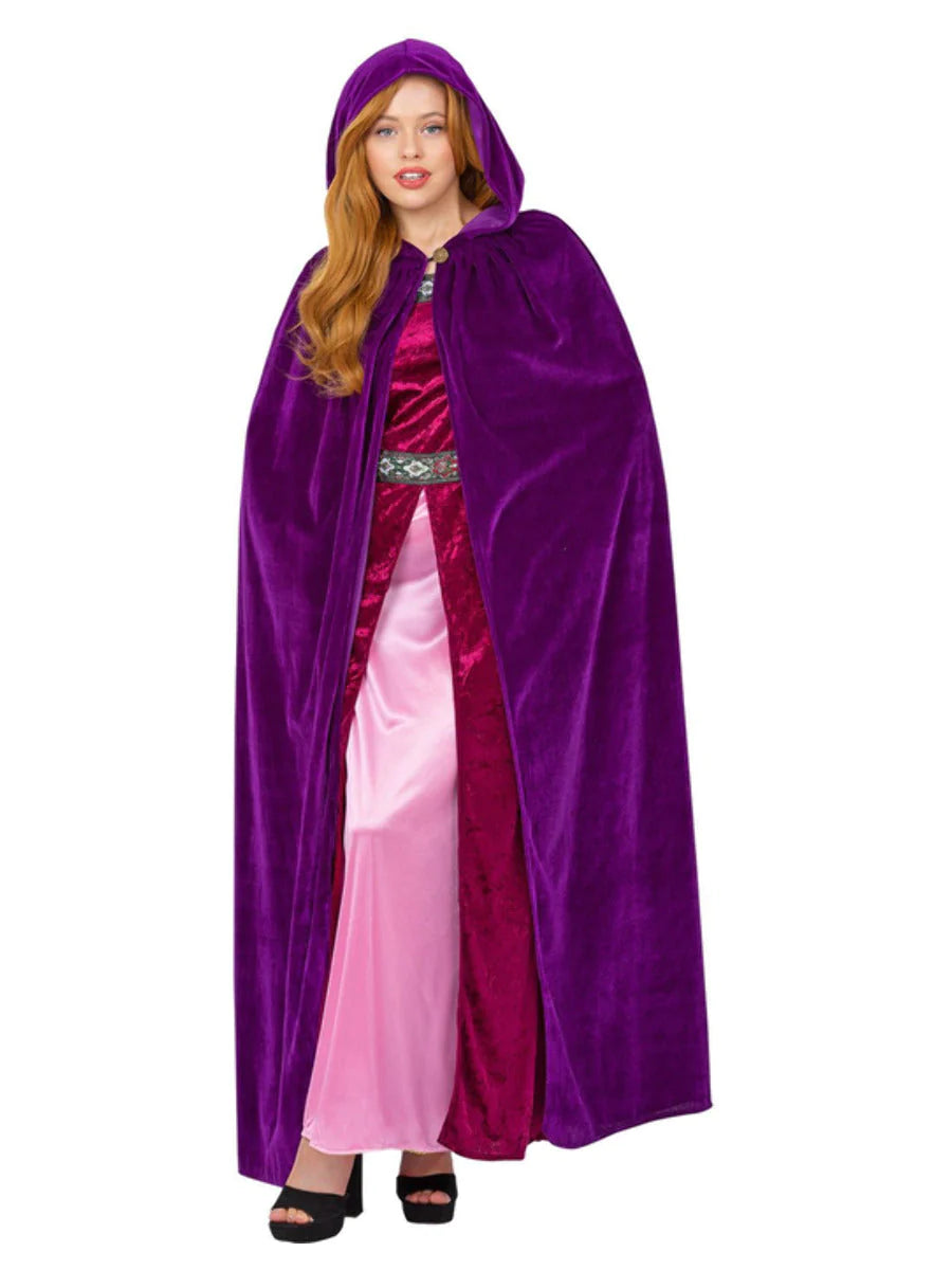 Samettinen huppuviitta Deluxe Royal Purple