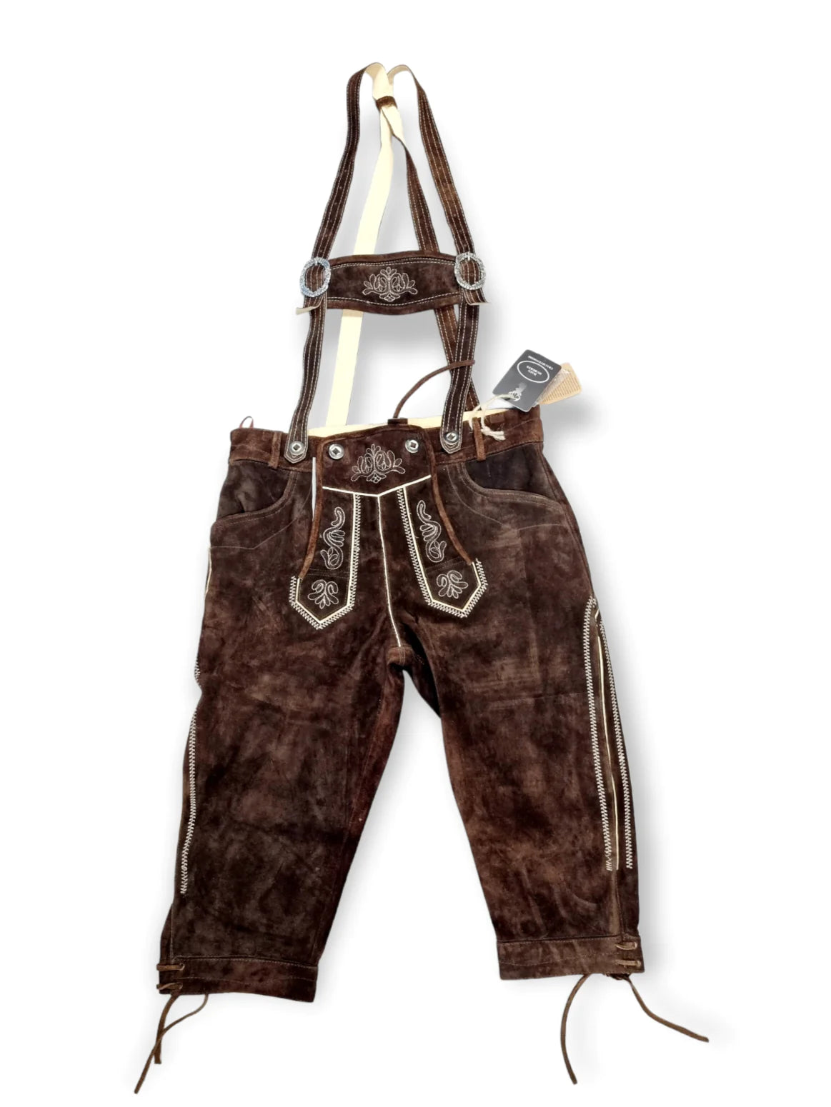 Aidot Oktoberfest Lederhosen nahkahousut, pitkälahkeinen ruskea