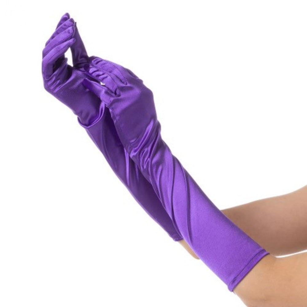 Pitkävartiset satiinikäsineet, violetti