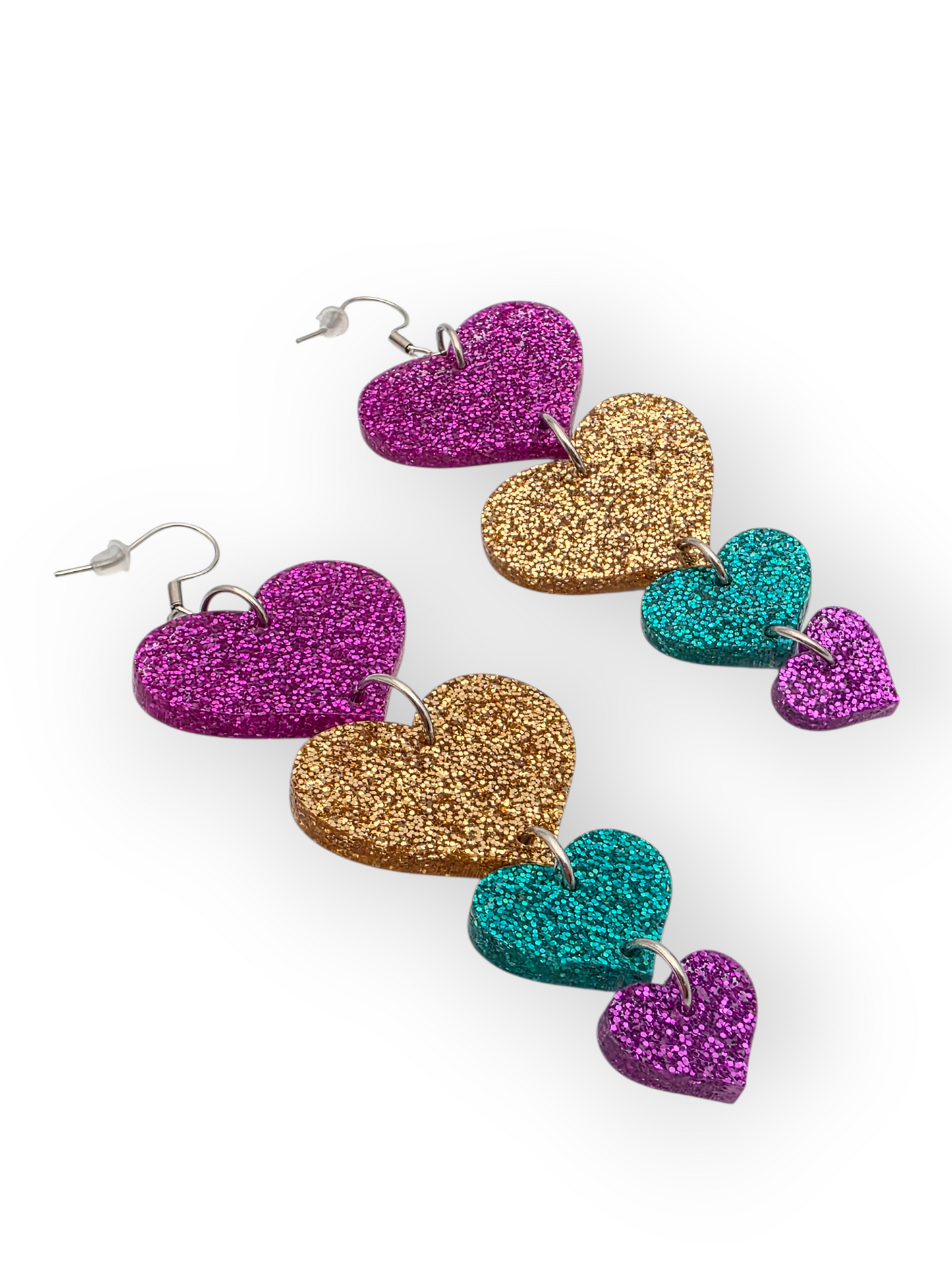 Ruffle Army korvakorut Glitter Heart Garland, remix