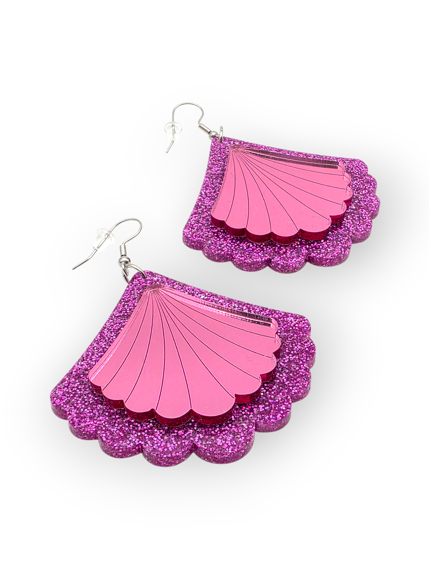 Ruffle Army korvakorut Super Shiny Seashell, pink