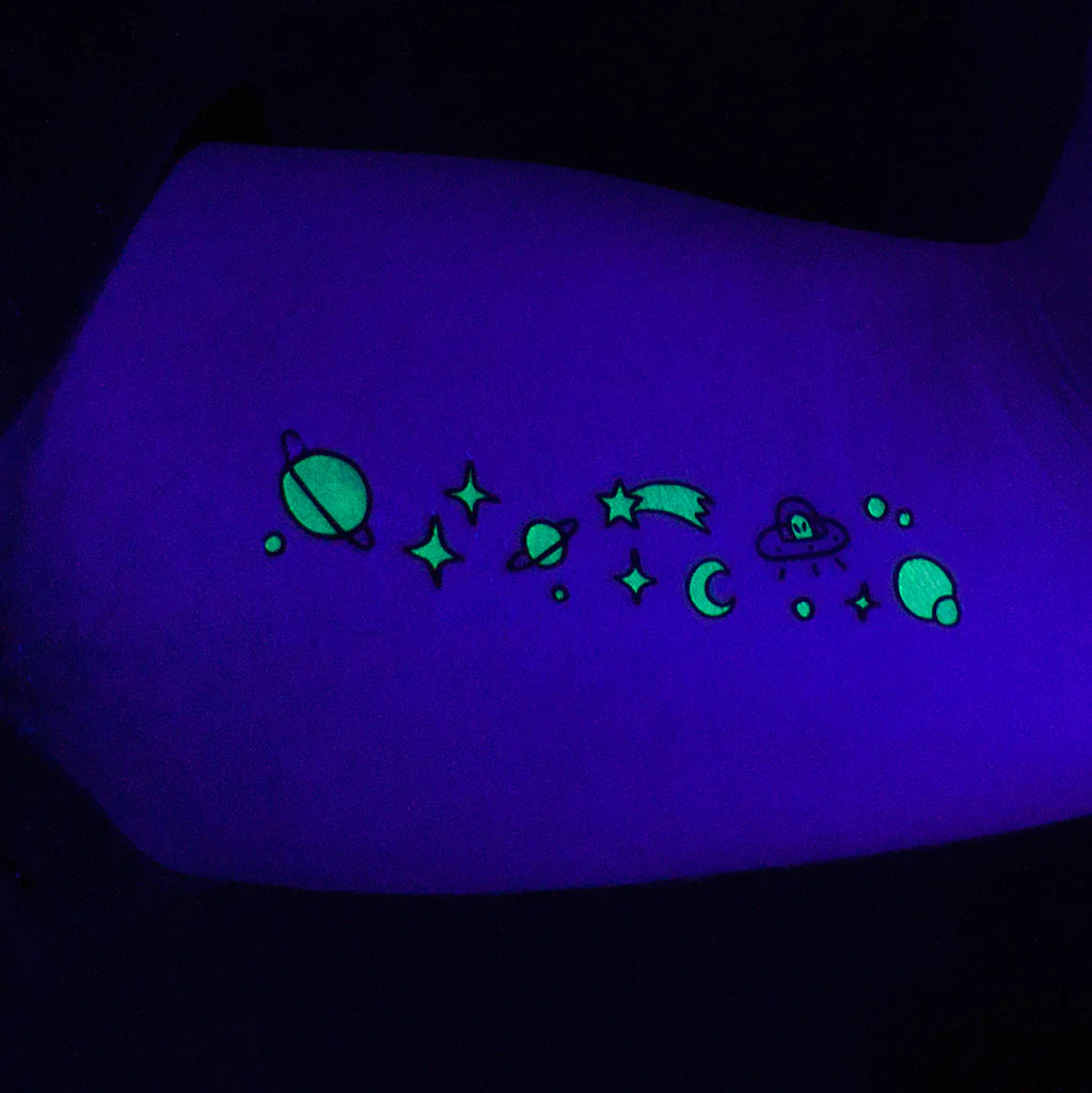Siirtokuvatatuoinnit Tiny Cosmos Glow In the Dark (2 arkkia)