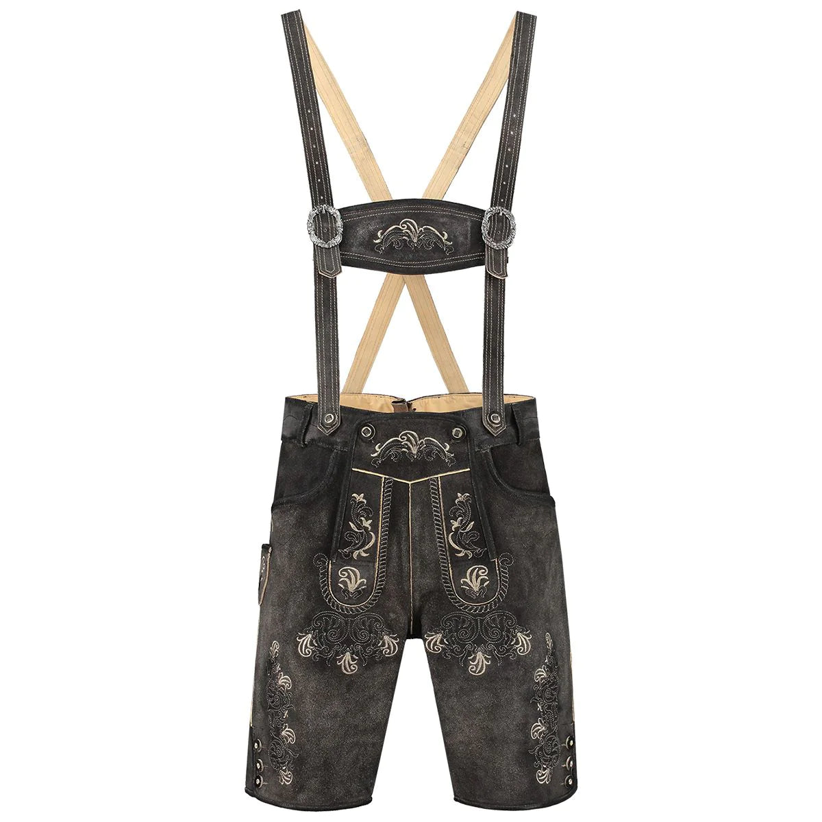 Aidot Oktoberfest Lederhosen nahkahousut, harmaa