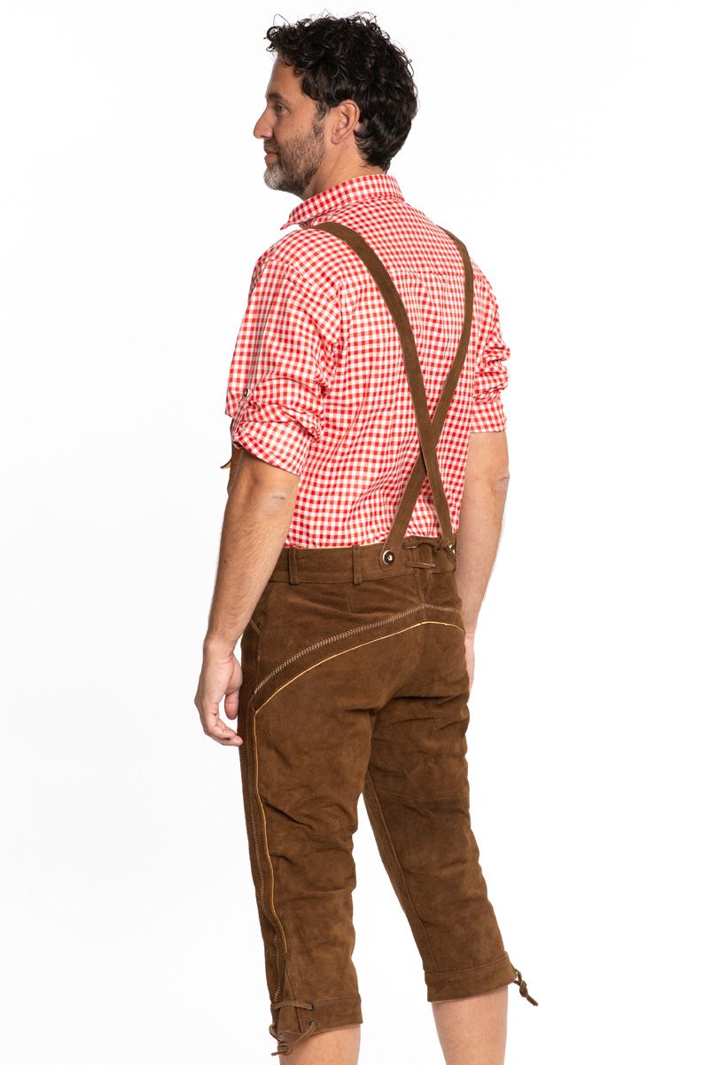 Aidot Oktoberfest Lederhosen nahkahousut Rudi, ruskea