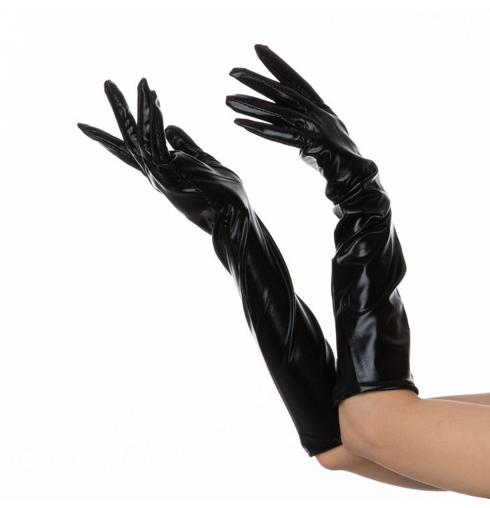 Pitkävartiset käsineet, wetlook