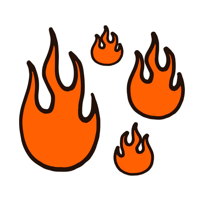 Siirtokuvatatuoinnit Neon Flames (2 arkkia)