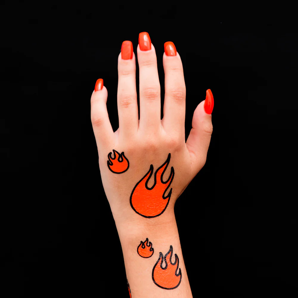 Siirtokuvatatuoinnit Neon Flames (2 arkkia)