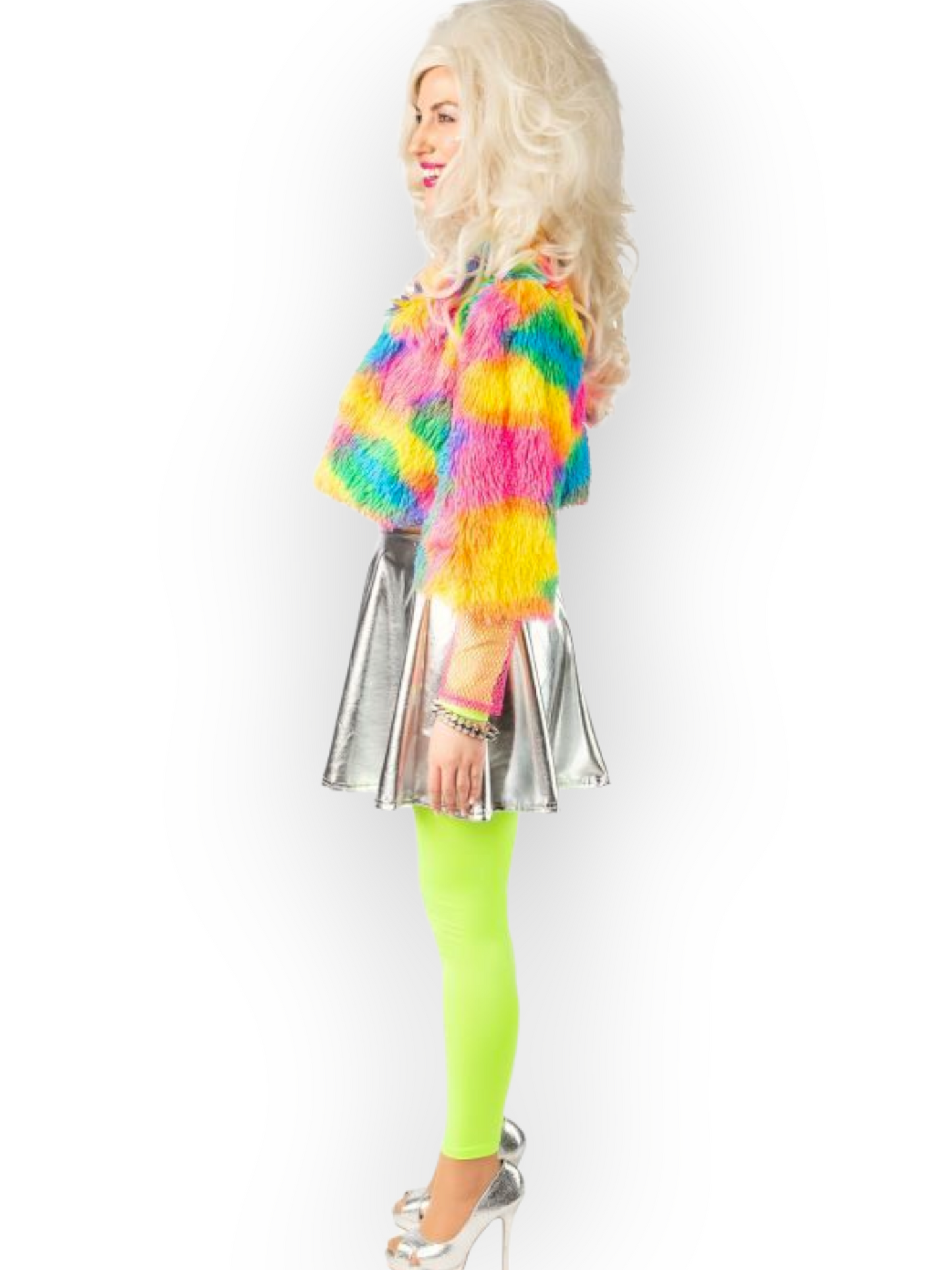 Lyhythelmainen hame Disco Babe, hopea