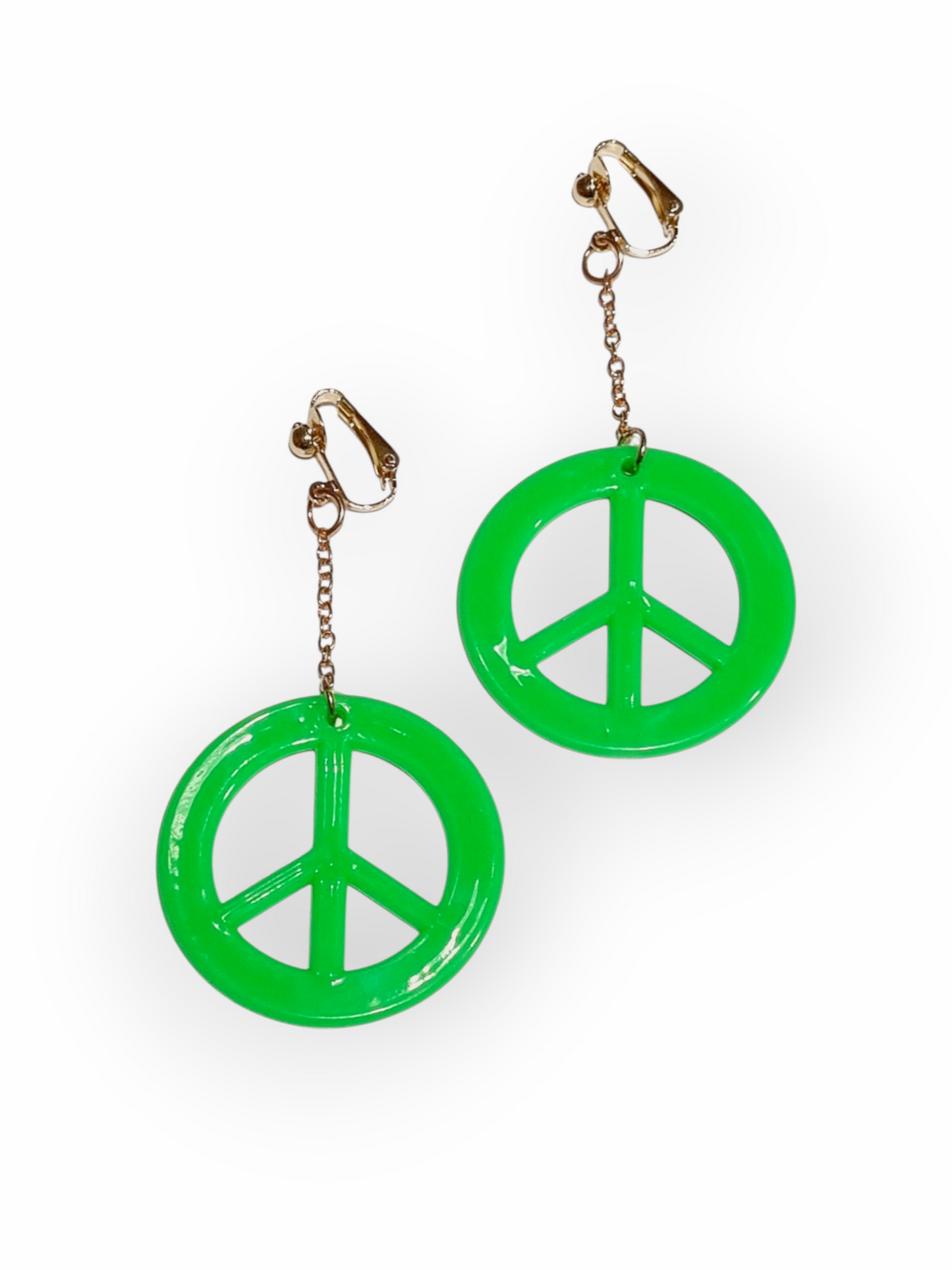 Klipsikorvikset Peace, neonvihreä (UV)