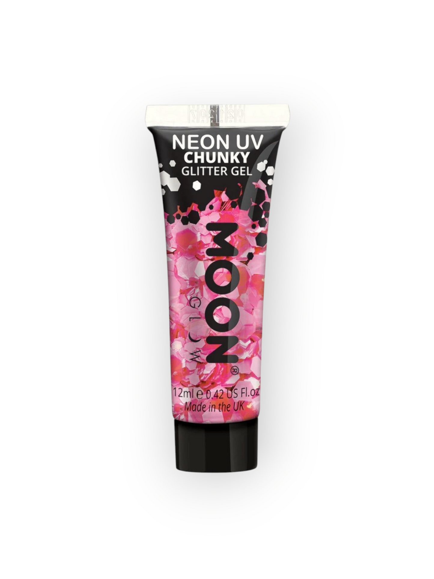 MoonGlow Neon UV Chunky Glitter Gel, neon pink (UV)