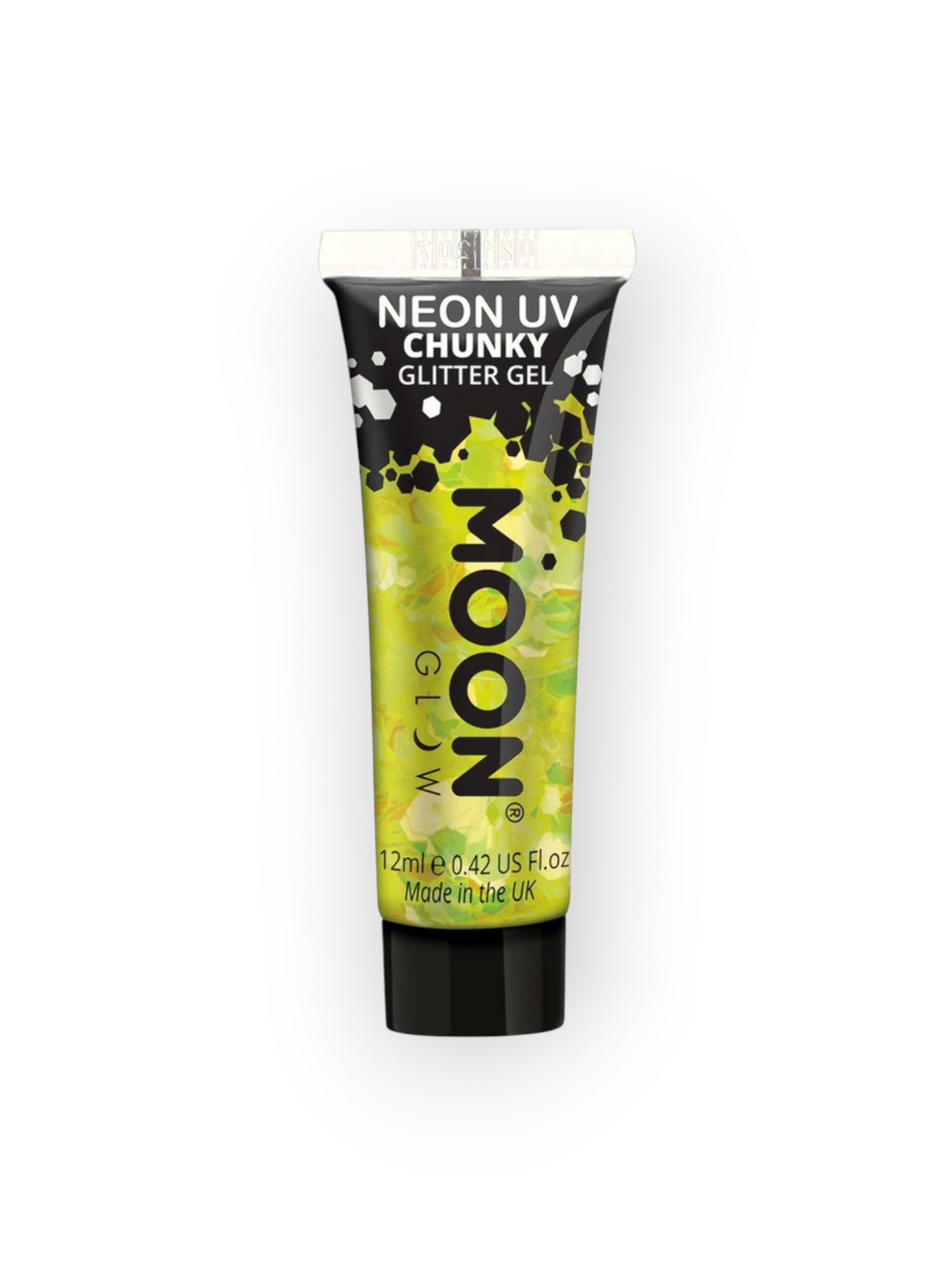 MoonGlow Neon UV Chunky Glitter Gel, neon yellow (UV)
