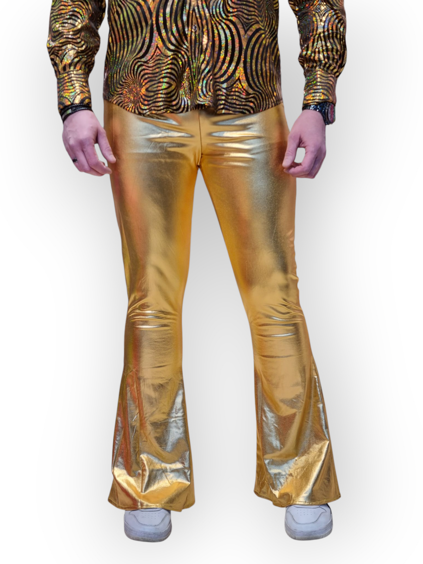 Levenevälahkeiset discohousut, kulta