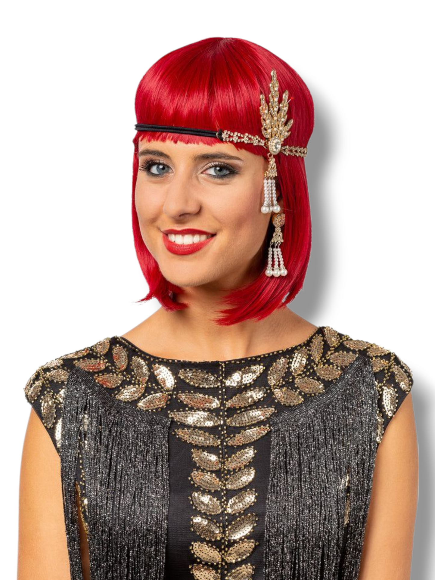 1920-luvun setti Gold & Pearls (pääpanta + ja korvikset)