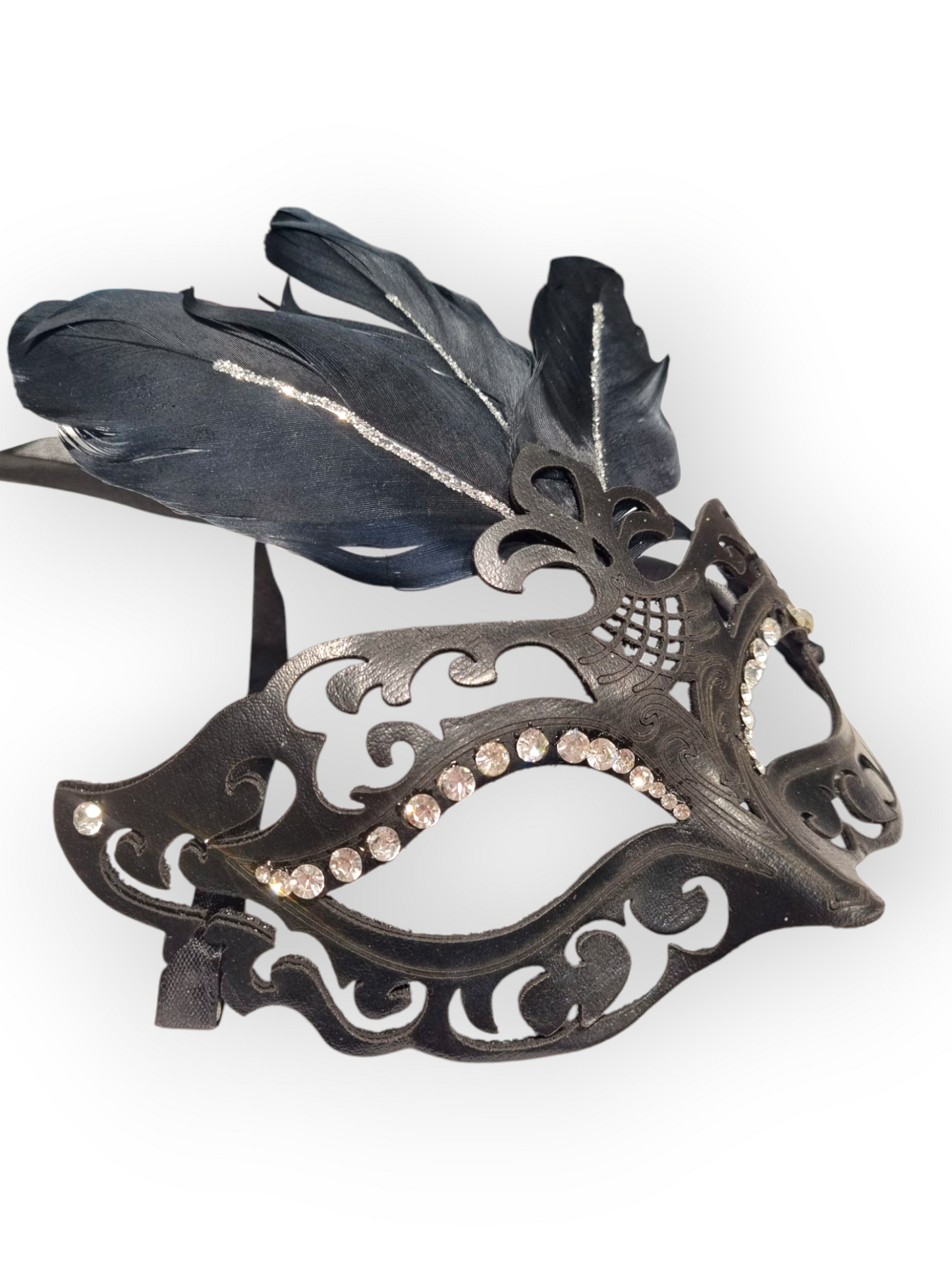 Tekonahkainen silmikko Black Leather Swan