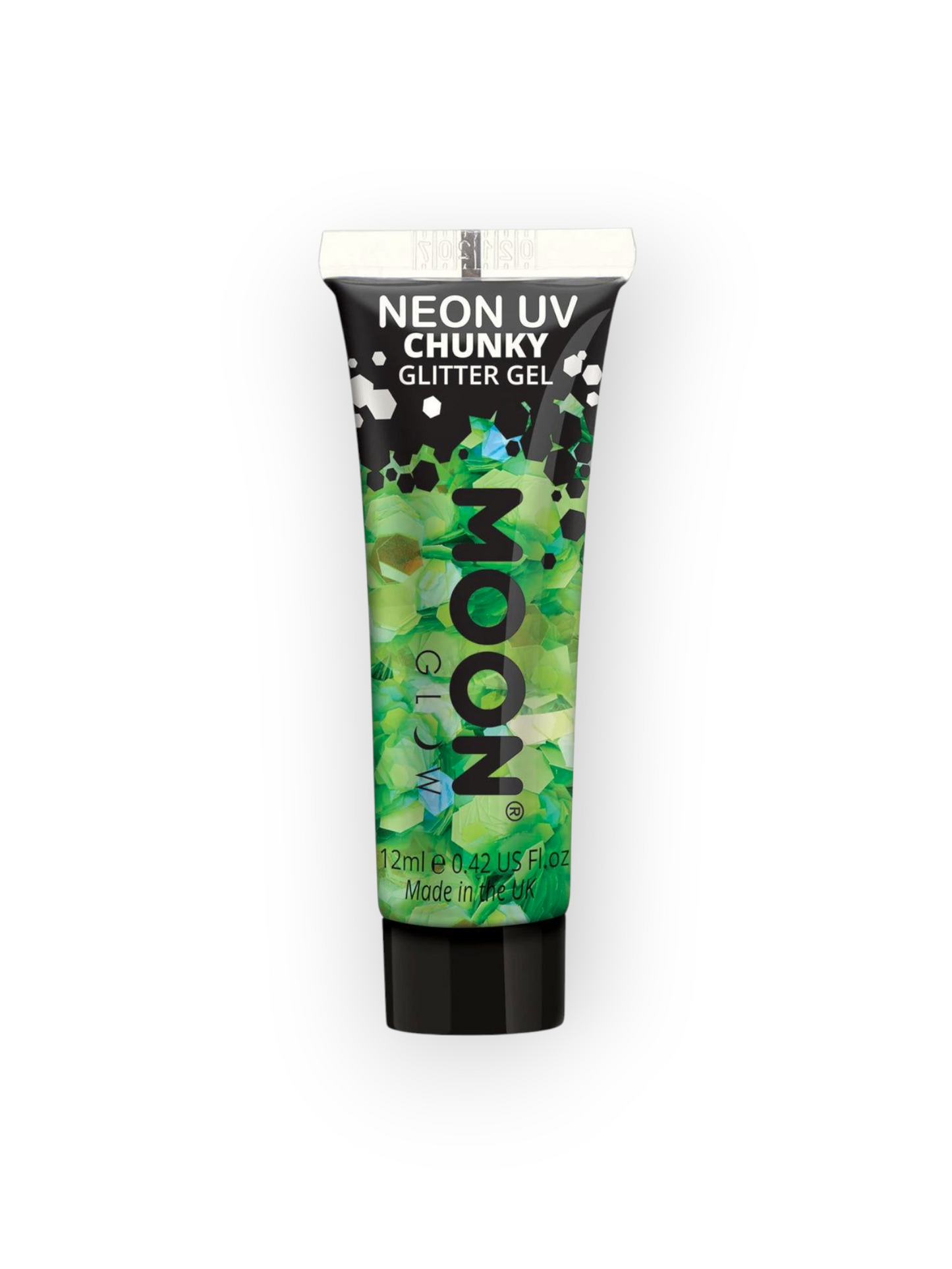 MoonGlow Neon UV Chunky Glitter Gel, neon green (UV)