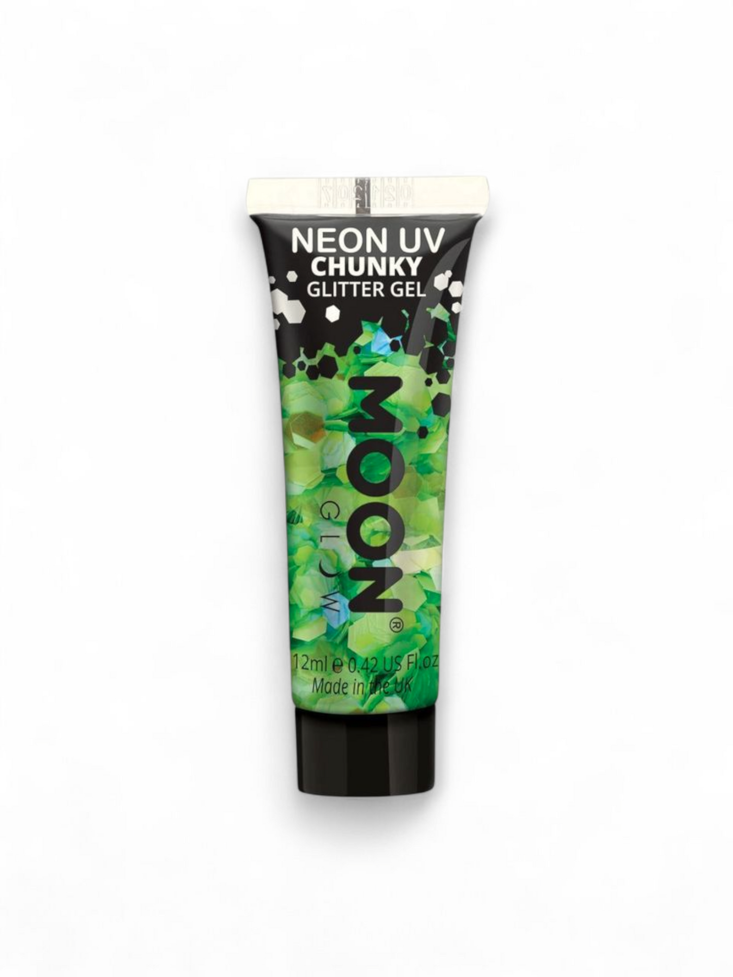 MoonGlow Neon UV Chunky Glitter Gel, neon green (UV)