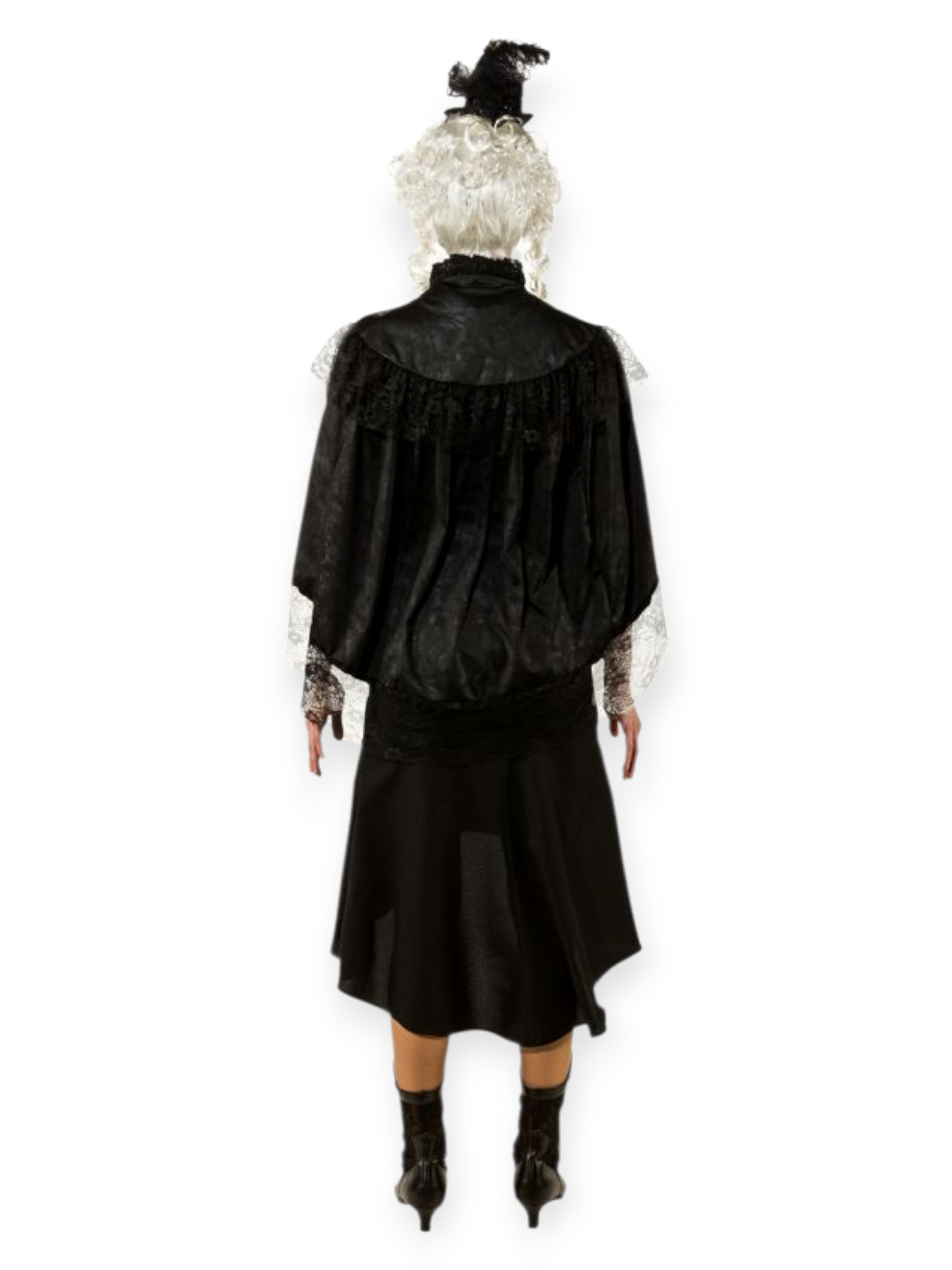 Steampunk viitta pitsillä, musta