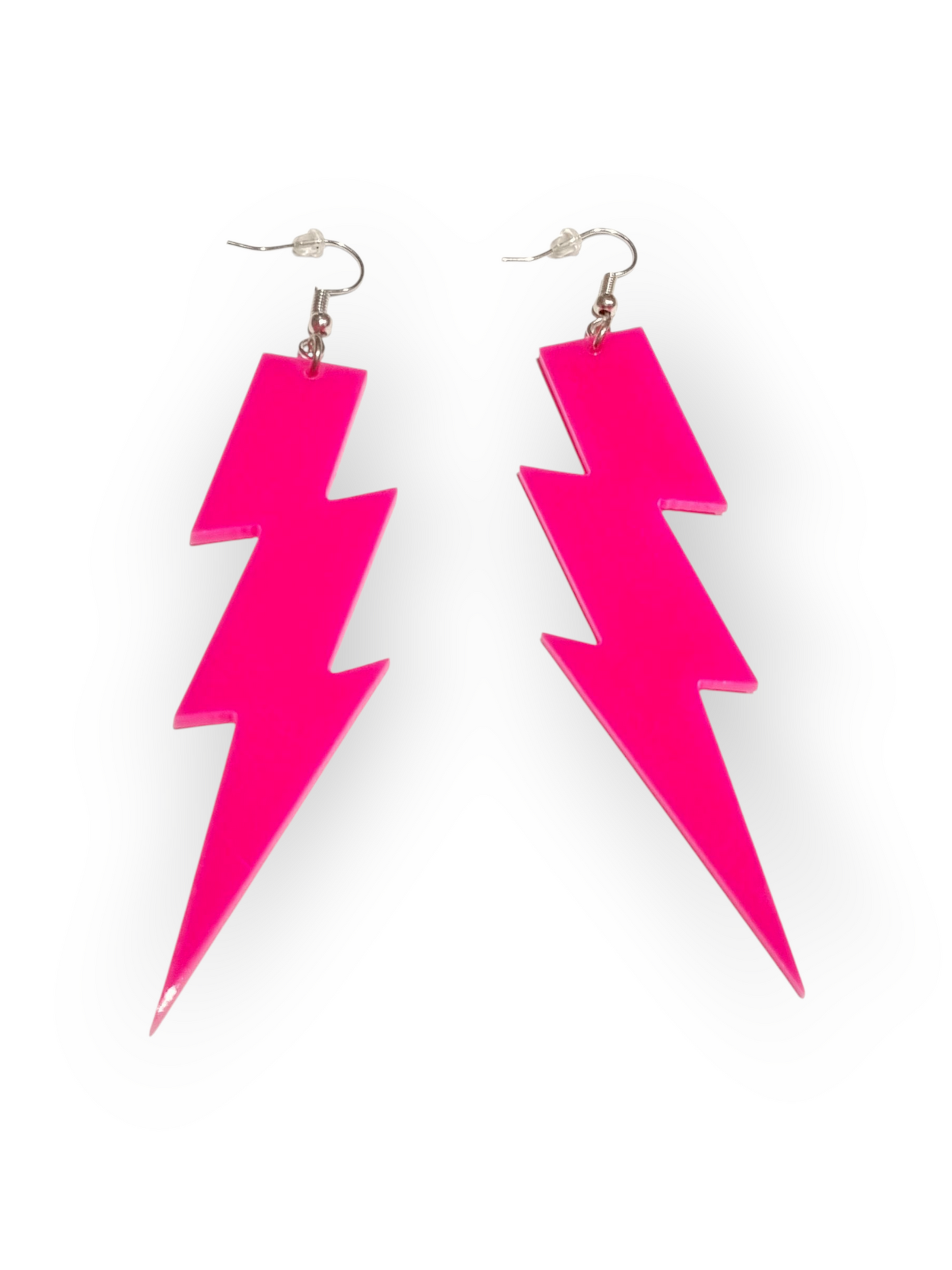 Isot bilekorvikset koukuilla Neon Lightning, pinkki (UV)