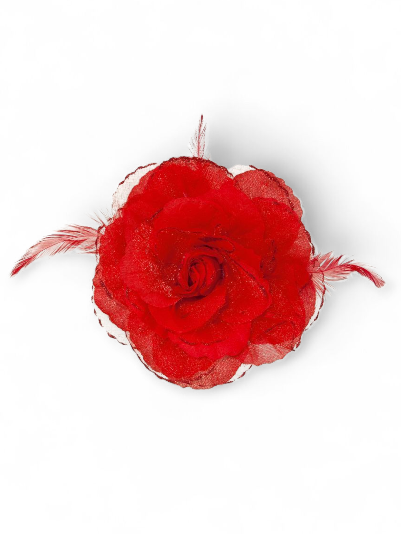 Iso ruusuke hiuksiin, punainen