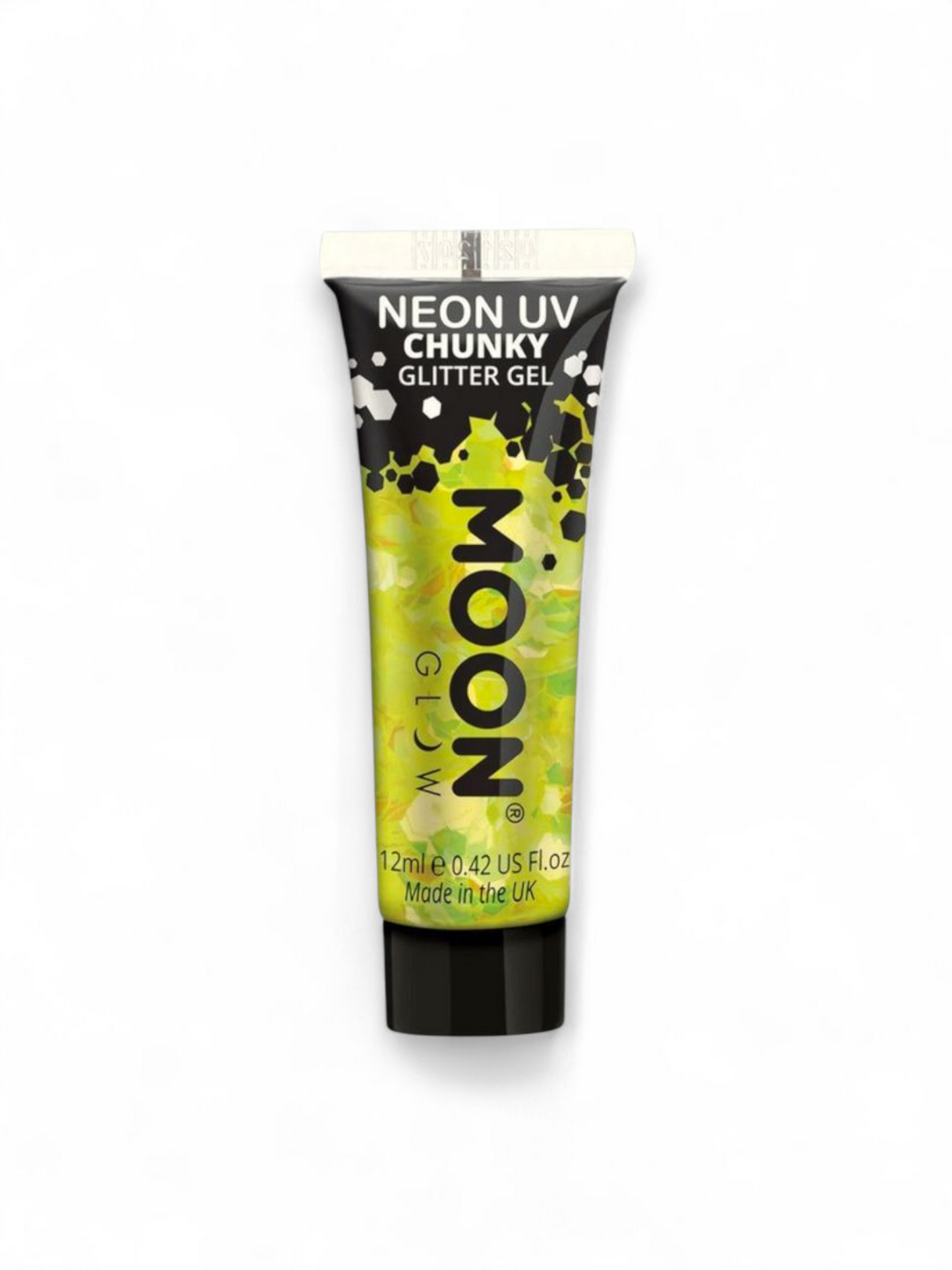 MoonGlow Neon UV Chunky Glitter Gel, neon yellow (UV)