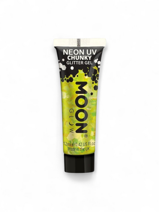 MoonGlow Neon UV Chunky Glitter Gel, neon yellow (UV)