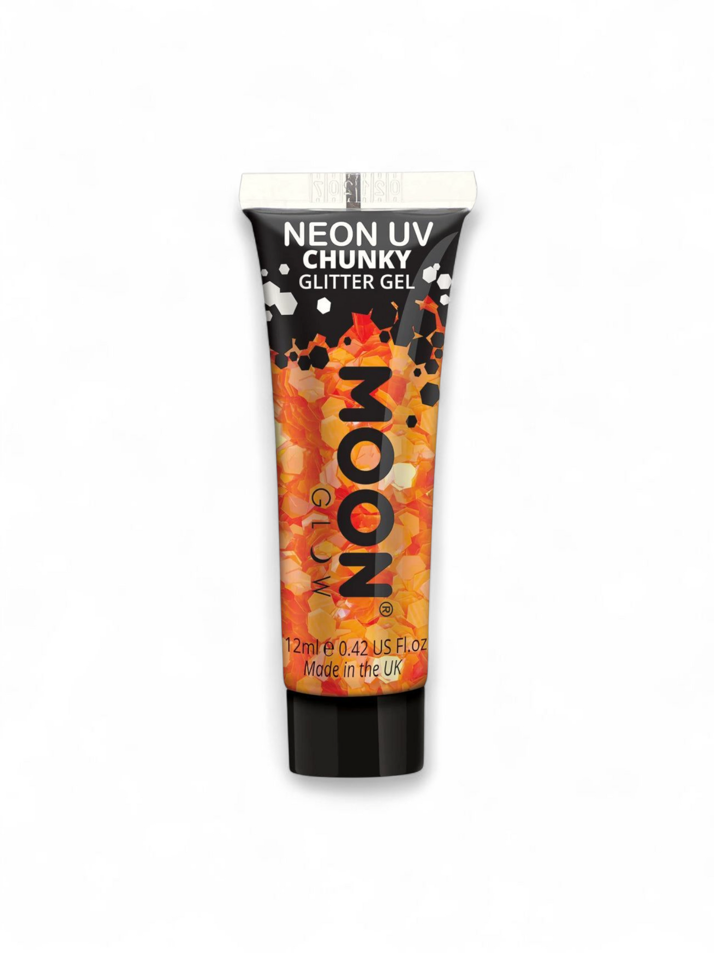 MoonGlow Neon UV Chunky Glitter Gel, neon orange (UV)