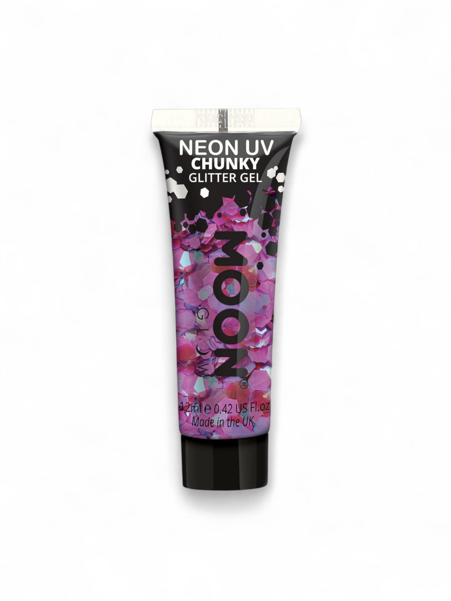 MoonGlow Neon UV Chunky Glitter Gel, neon purple (UV)