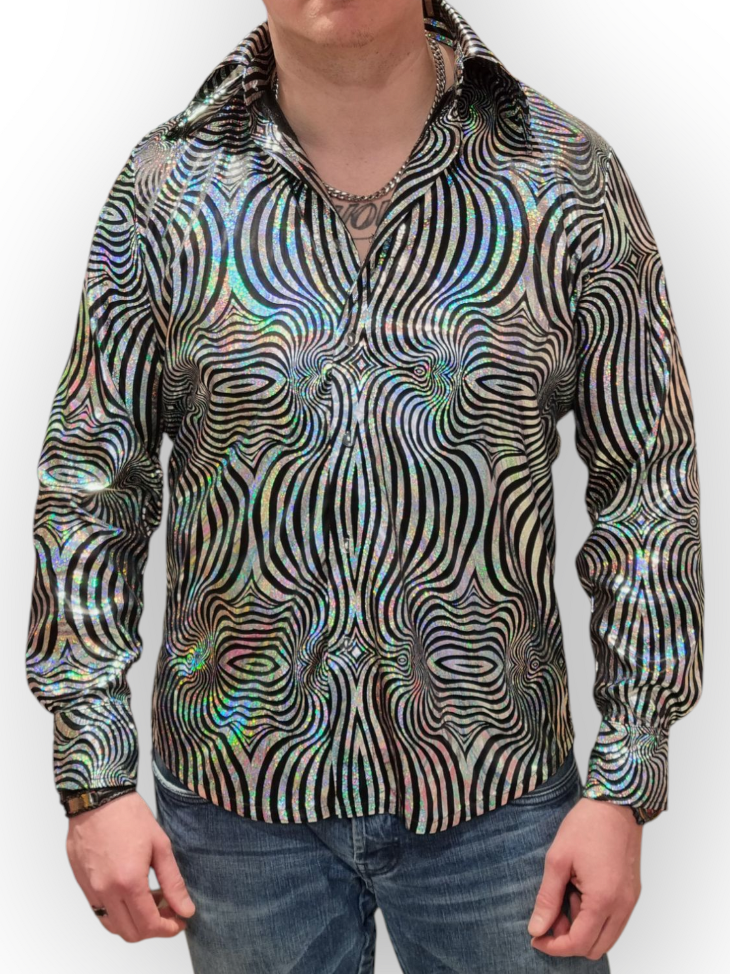 Holografinen discopaita, hopea