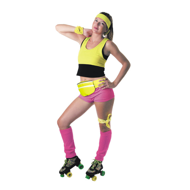 Vyölaukku kahdella taskulla, neonkeltainen (UV)