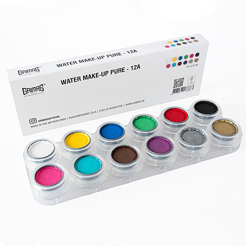 GRIMAS Water Make-up kasvomaalipaletti 12kpl, perusvärit