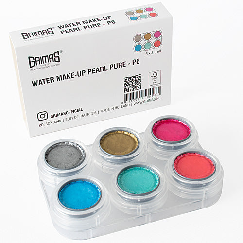 GRIMAS Water Make-up kasvomaalipaletti 6kpl, Pearl