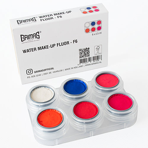 GRIMAS Water Make-up paletti 6kpl, UV Fluorescent