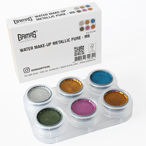 GRIMAS Water Make-up kasvomaalipaletti 6kpl, Metallic