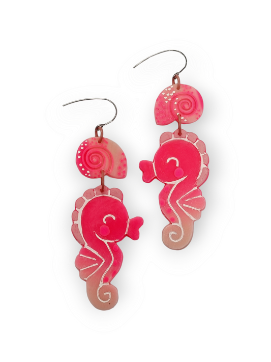 Up The Wazoo korvakorut Cutest Seahorse, pink
